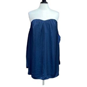 Banana Republic Navy Off  Shoulder Long Sleeve Dress Size Large NWT